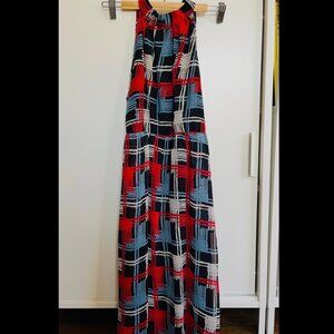 Tullette Silky Sleeveless Chic Vintage Dress with Pockets